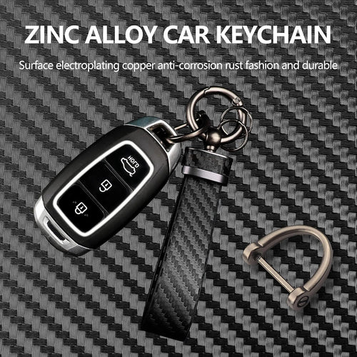 Carbon fiber car keychain, car accessory key ring and anti-loss product